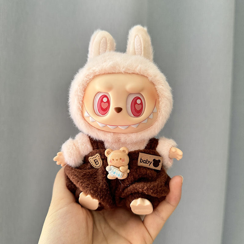 [Clothes Only] 1st/2nd generation Labubu clothes pendant Labubu sitting party baby clothes teddy bear suspenders cute pants - Korvel