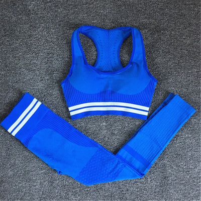 Seamless Yoga Set Sport Wear Women Gym Workout Fitness Clothing Female Sport Suit High Waist Legging Sports Bra Tracksuit - Korvel