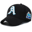 Fashion Gothic Letter A Side Whale Embroidery Baseball Caps Spring and Autumn Outdoor Adjustable Casual Hats Sunscreen Hat - Korvel