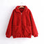 Autumn & Winter Lamb Hair Pocket Cotton Coat
