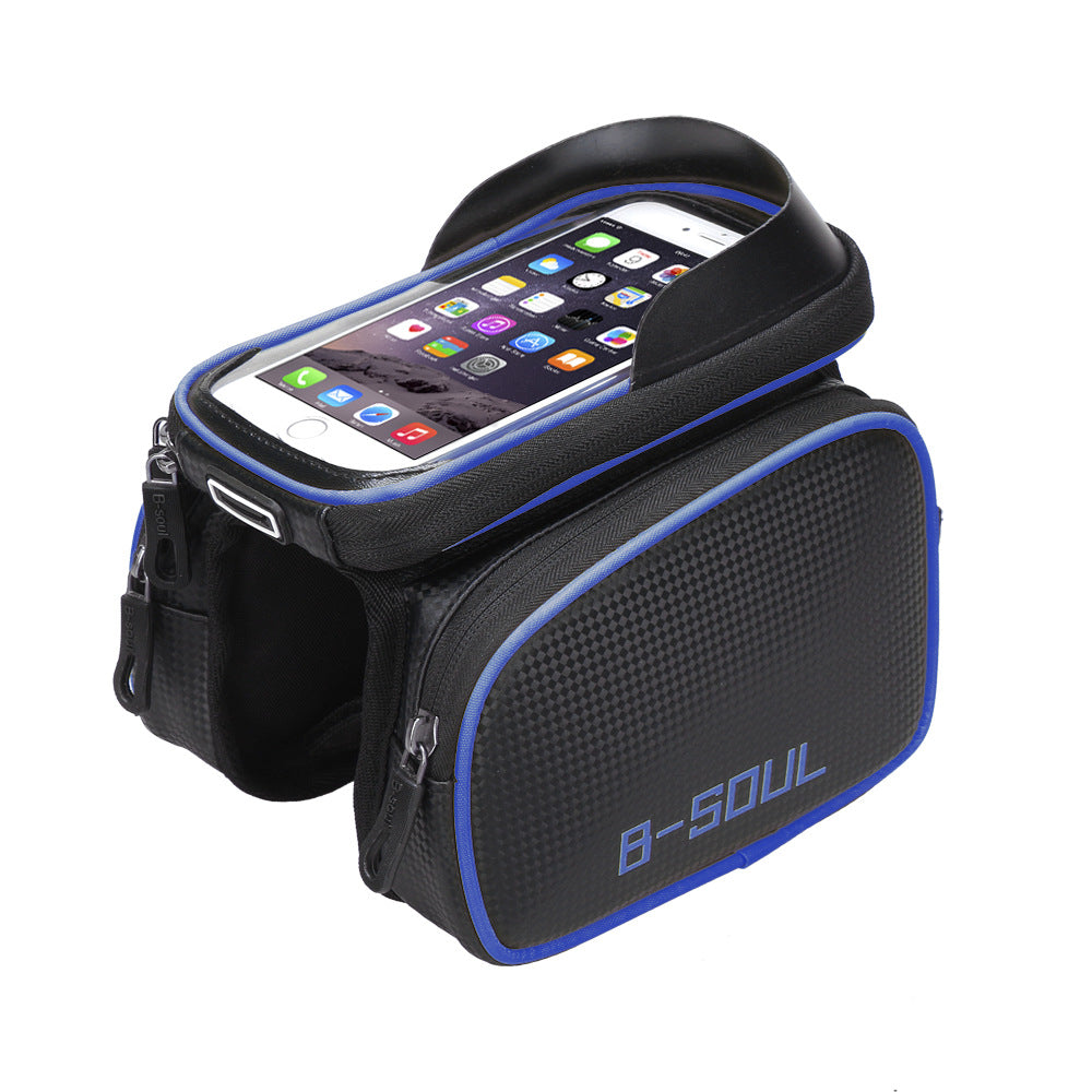 B-SOUL Bicycle Bag Front Beam Bag Waterproof Mountain Bike Saddle Bag Mobile Phone Bag Upper Tube Bag Riding Bag Accessories - Korvel