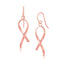 14k Rose Gold Polished Ribbon Style Drop Earrings