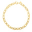 14k Yellow Gold Oval Domed Paperclip Chain Bracelet