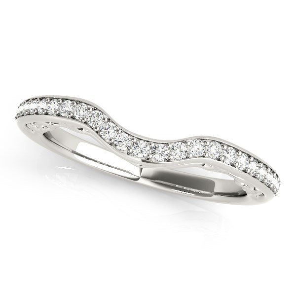 Anillo de Compromiso de Diamante Curvado de Oro Blanco de 14k