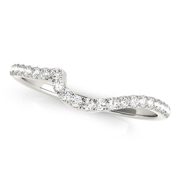 Bague de mariage en diamant courbé en or blanc 14k