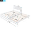 Lit plateforme de taille complète avec trundle ajustable - Blanc