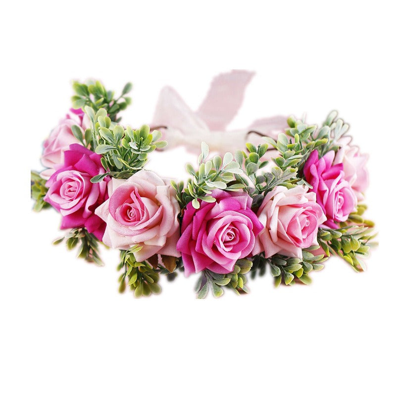 Handmade Velvet Flower Wreath - Adjustable Hair Accessory