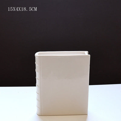 Book Vase - Ceramic, Cute & for Home Decor, with Flower & Shelf Options - Korvel