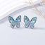 Alloy Inlaid Rhinestone Butterfly Earrings - Korvel