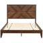 Mid-Century Modern Platform Bed Wood Slat Support with No Box Spring Needed,Queen, Walnut - Korvel