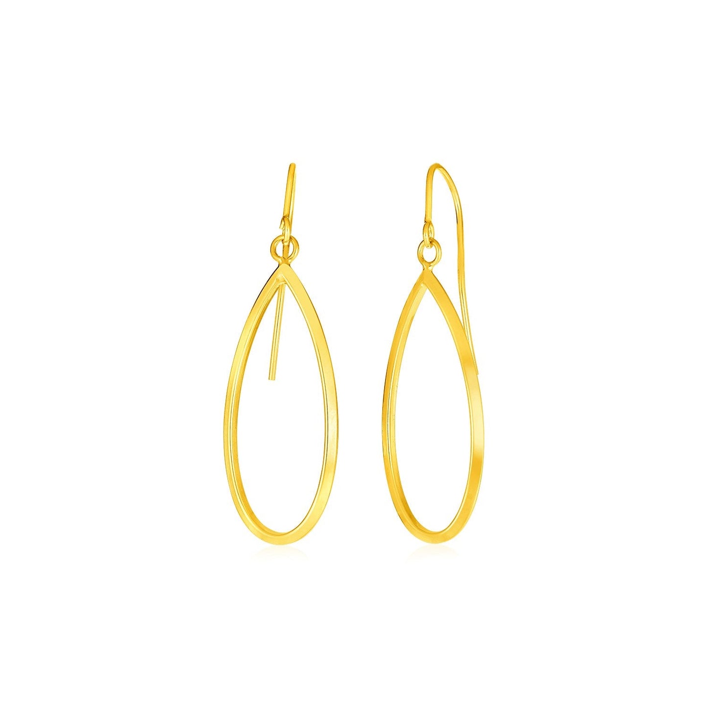 14k Yellow Gold Polished Open Teardrop Dangle Earrings