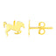 14K Yellow Gold Leaping Horse Earrings