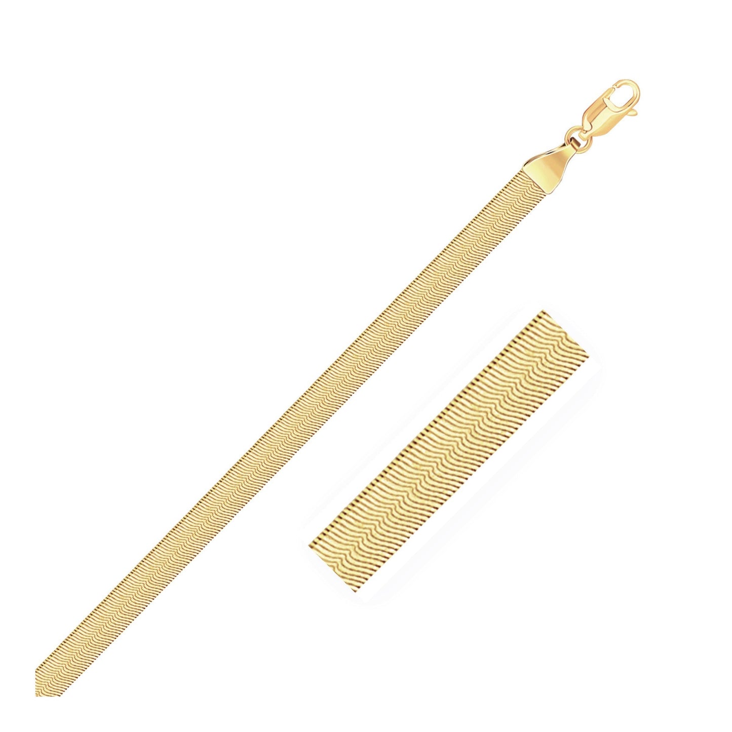 Imperial Herringbone Bracelet in 10k Yellow Gold