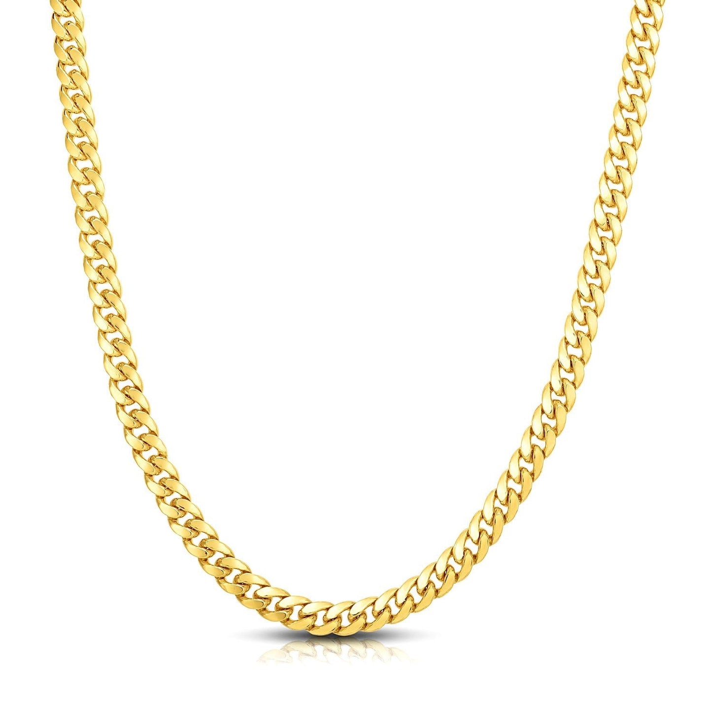 10k Yellow Gold Classic Miami Cuban Solid Chain - 7.1mm