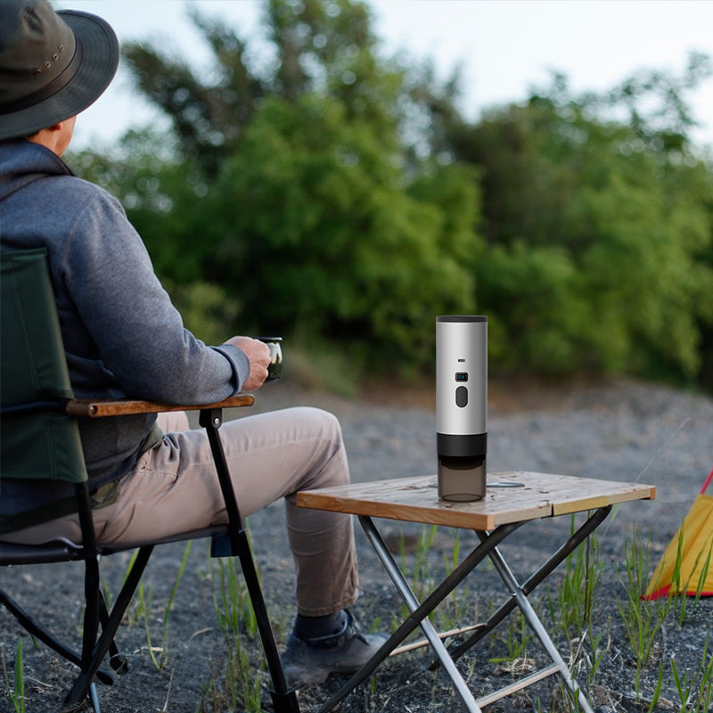 Portable Wireless 3-in-1 Espresso Maker, 7800mAh, Car/Home/Camping, Ground/Capsule Coffee. - Korvel