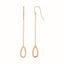 Textured Pear Shaped Long Drop Earrings in 14k Rose Gold