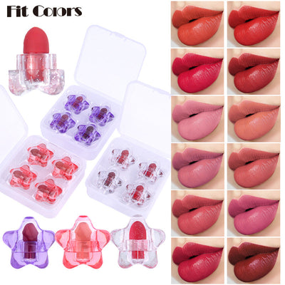 Fit Colors Pentagram Mini Lipstick Set Pentagram 12 Colors Mini Portable Capsule Lipstick - Korvel