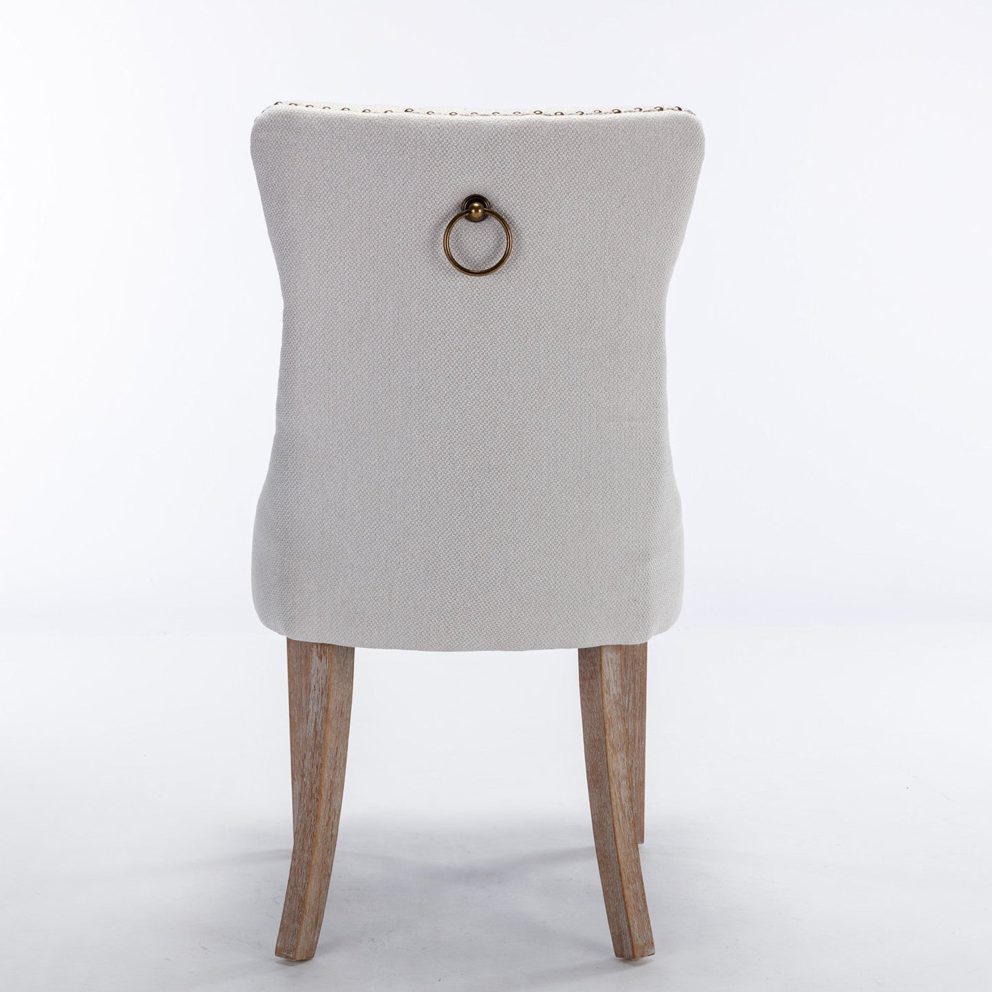 Premium Tufted Solid Wood Dining Chair Set - Gray