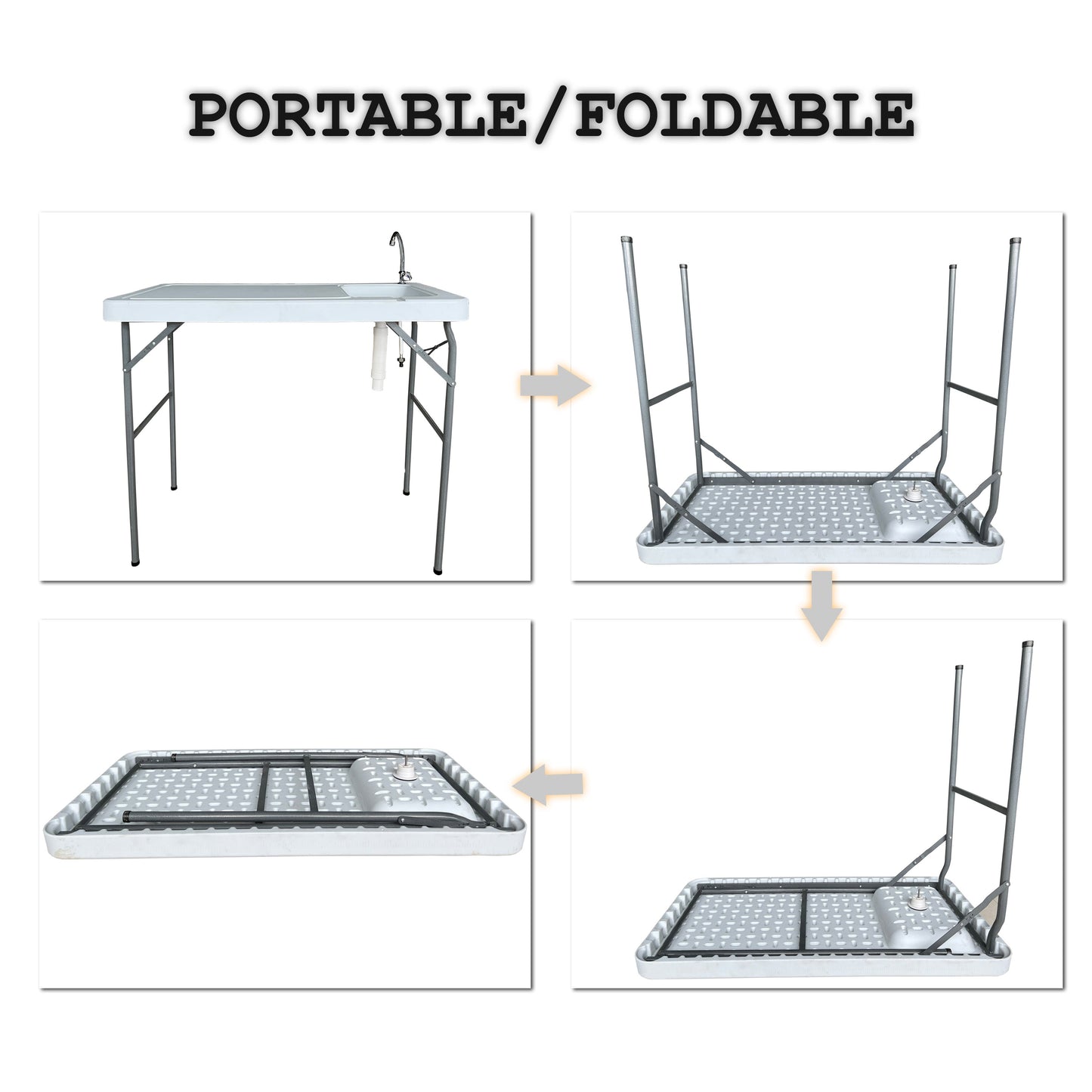 Outdoor Fish and Game Cutting Cleaning Table w/Sink and Faucet - Korvel