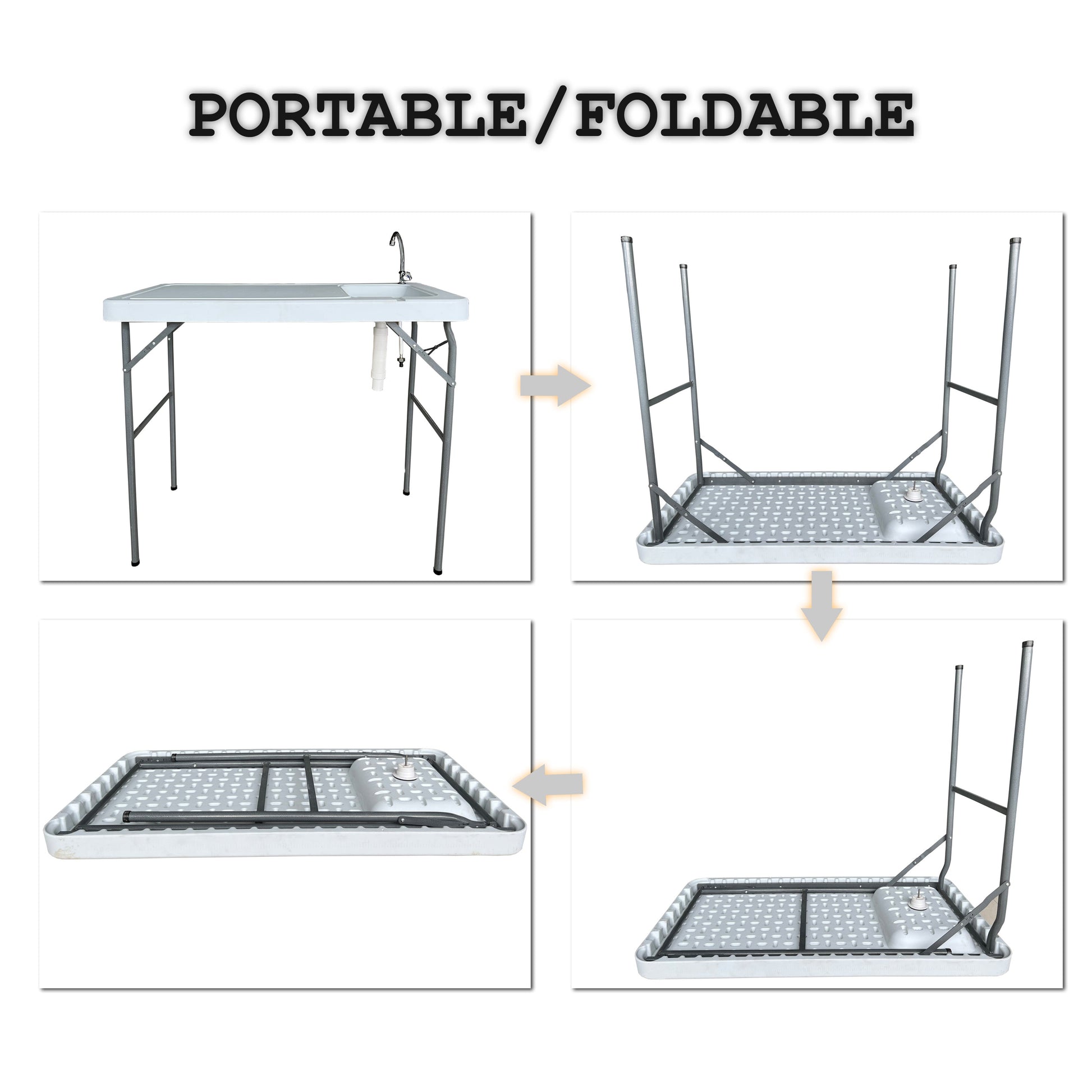 Outdoor Fish and Game Cutting Cleaning Table w/Sink and Faucet - Korvel