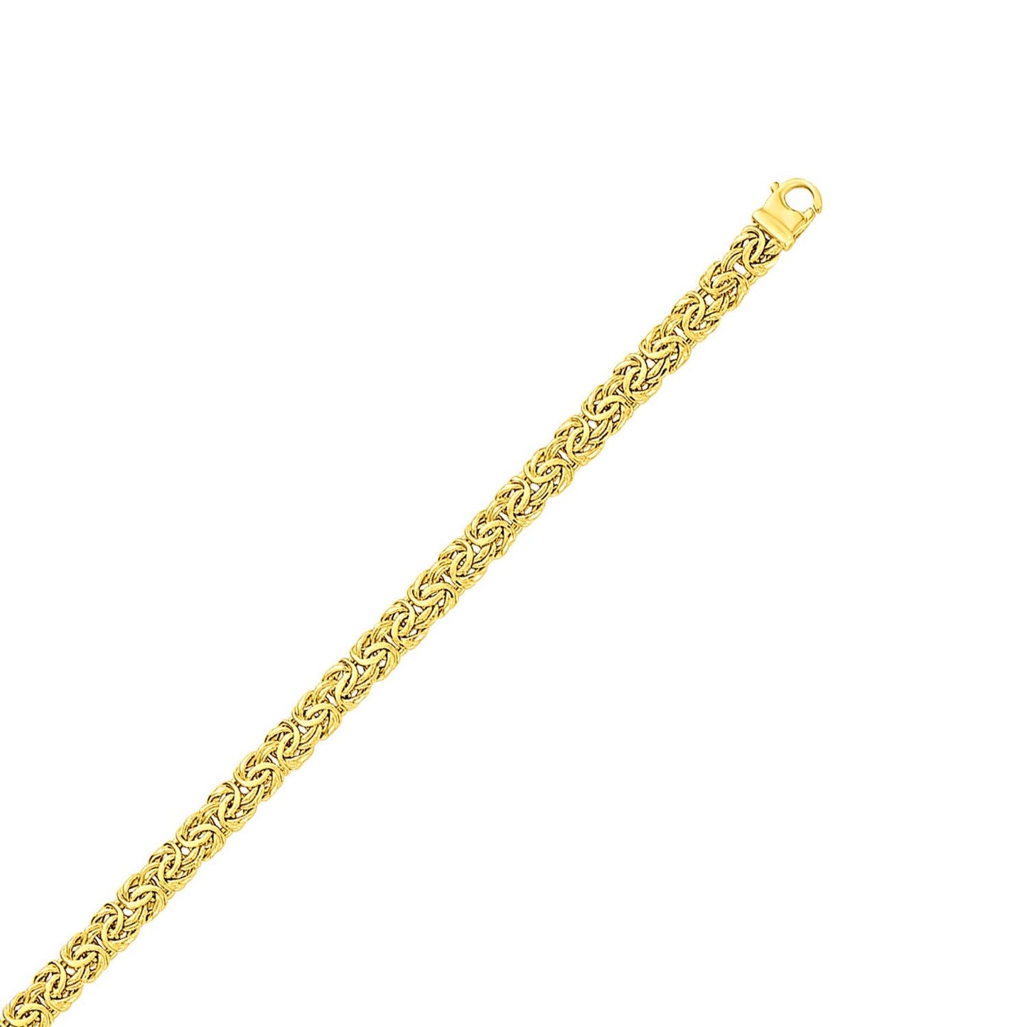 Bracelet en chaîne design byzantin en or jaune 10 carats
