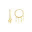 Boucles d'oreilles créoles huggie en or jaune 14K avec charme étoile sans fin