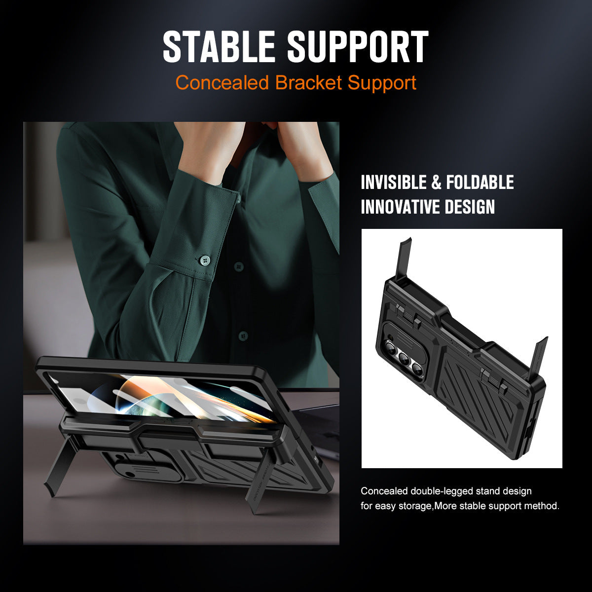 Suitable for Samsung zfold6 phone case fold5 folding protective cover, deformed steel hinge all inclusive anti drop case 5G - Korvel