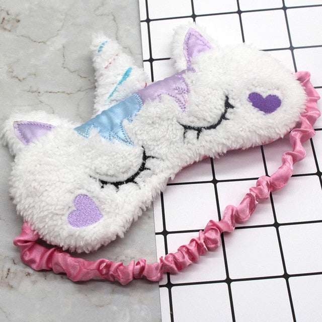 Unicorn Plush Eye Mask - Travel-Friendly Sleeping Aid