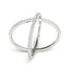 Anillo delgado estilo X de oro blanco de 14k con diamantes