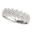 Diamond Studded Wide Multi-Diagonal Pattern Ring in 14k White Gold
