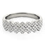 Diamond Studded Wide Multi-Diagonal Pattern Ring in 14k White Gold