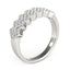 Diamond Studded Wide Multi-Diagonal Pattern Ring in 14k White Gold