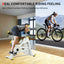 Vélo d'exercice intérieur premium avec coussin confortable - Jaune et blanc
