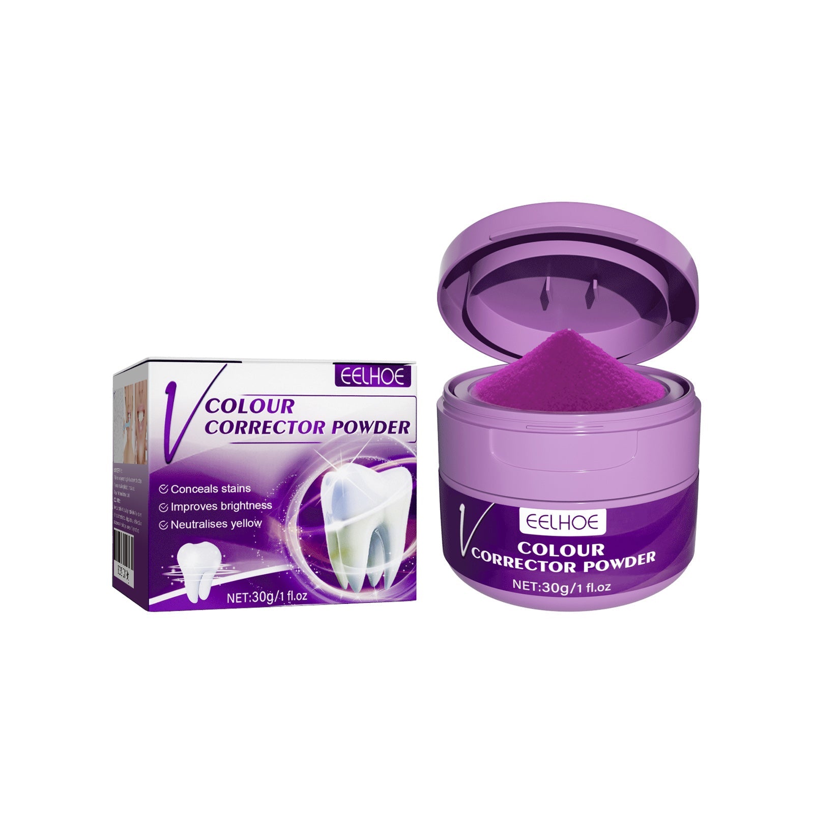 v34 Whitening Powder, Cleaning Stains Freshening Breath And Brightening White Teeth Cleaning Powder - Korvel