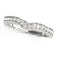 Anillo de boda de diamantes curvados con borde de cuentas de oro blanco de 14k