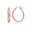 Boucles d'oreilles ovales en or rose martelé 14 carats