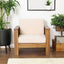 ( Set of 2) Outdoor Acacia Wood Club Chairs with Cushions, Teak+Beige, 27.75"D x 32"W x 27.75"H - Korvel