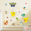 New 3D Pikachu Wall Sticker Pok é mon Wallpaper Self adhesive Cartoon Graffiti Anime Poster Children's Room PVC - Korvel
