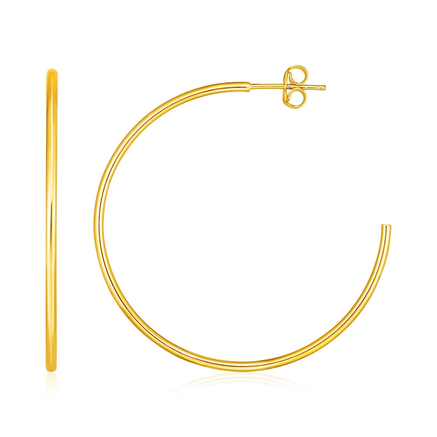 Boucles d'oreilles créoles en or jaune 14 carats poli