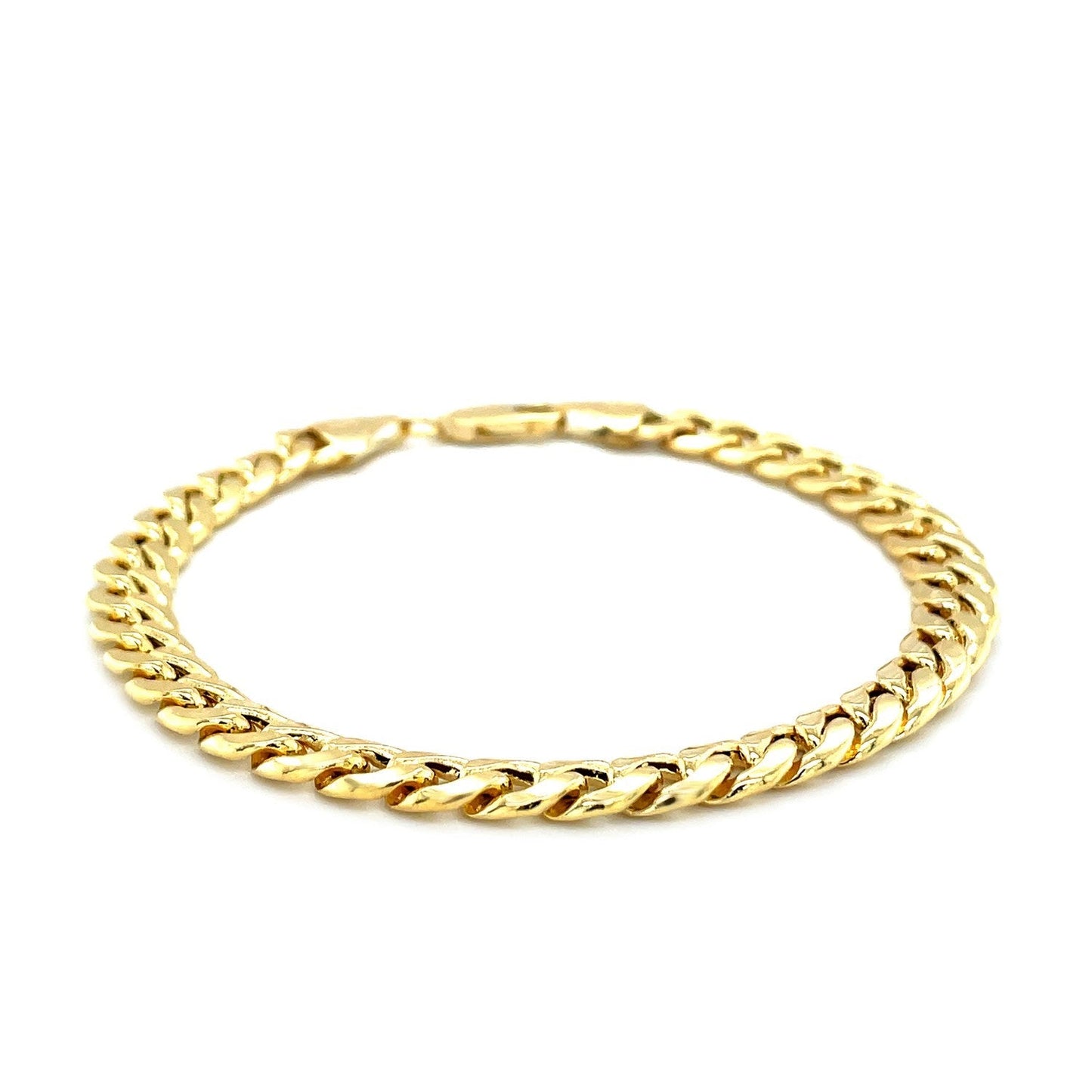 Bracelet Miami Cuban semi-solide en or jaune 10k - 6,60 mm