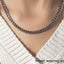 5.5mm 14k White Gold Miami Cuban Semi Solid Chain