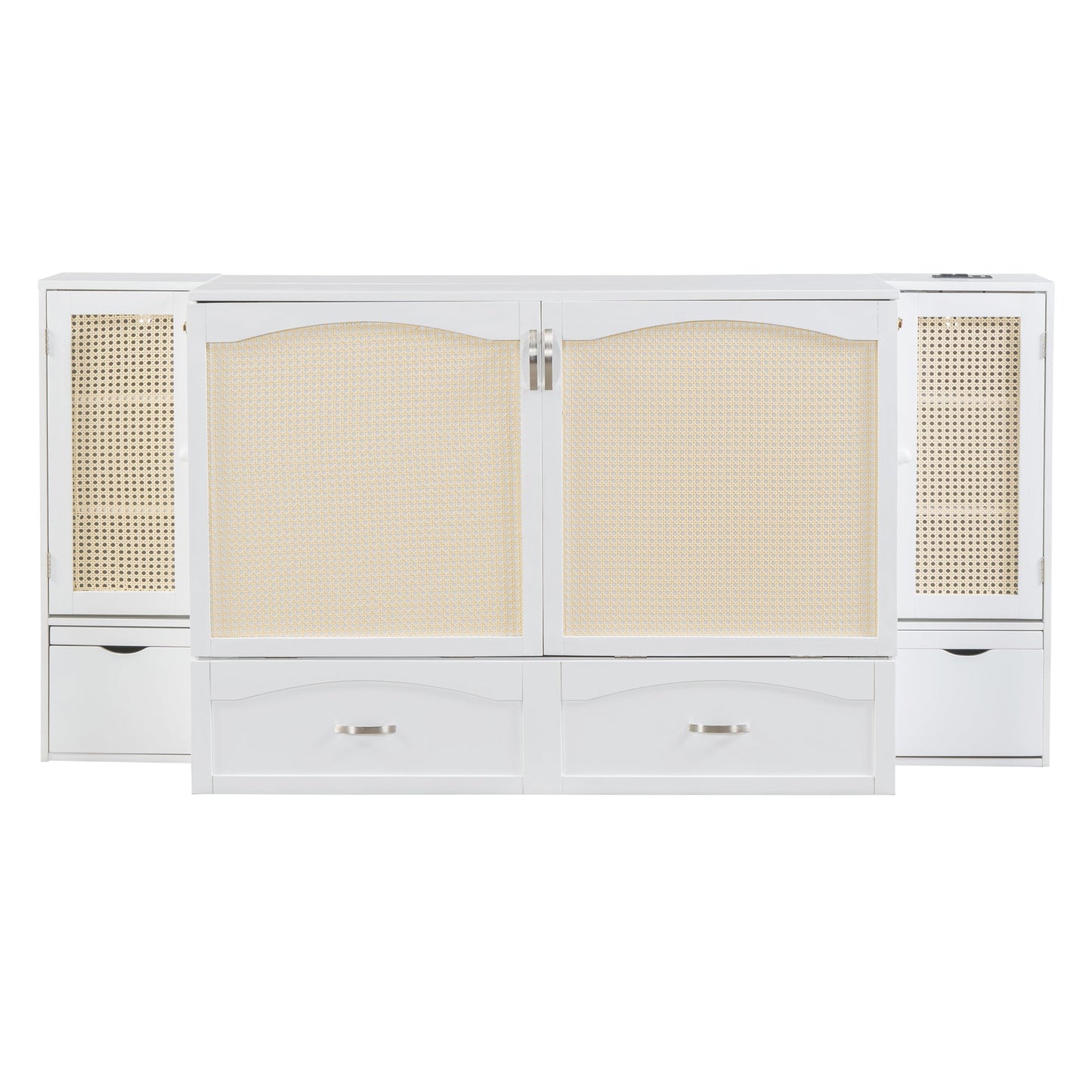 Cama Murphy Grande Blanca con Cajones y Armarios de Almacenamiento