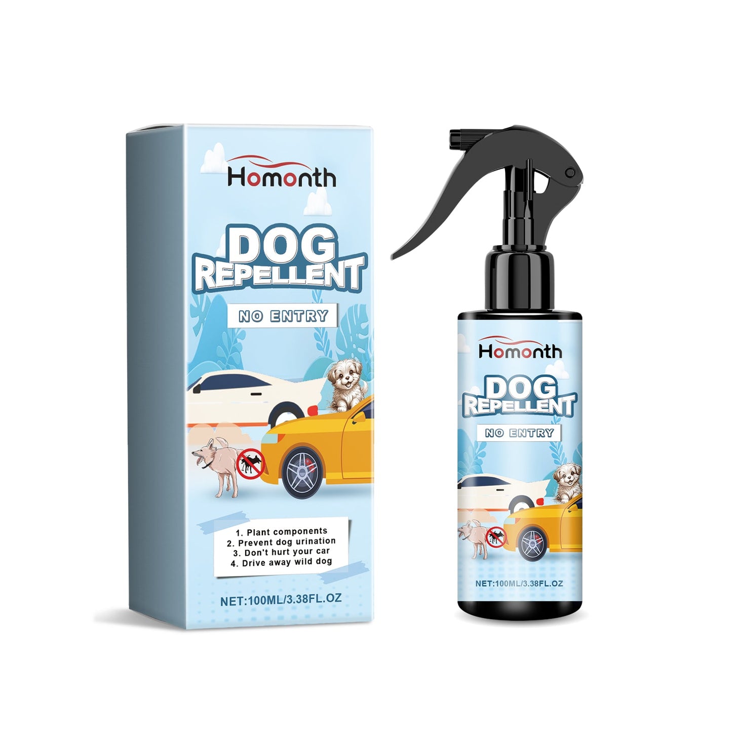 Car Tire Safety Dog Repellent Spray, Tire Protection Portable And Effective Animal Repellent - Korvel