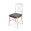 Roshan Farmhouse Acacia Wood Dining Chairs - White/Walnut (Set of 2)