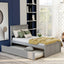 Cama Plataforma Gris con Estructura de Cama Trundle de Tamaño Individual