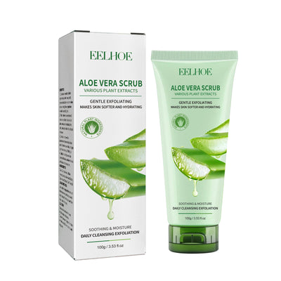 Aloe Vera Scrub For Deep Cleansing, Exfoliating And Smoothing Acne Marks, Soft Skin Scrub - Korvel