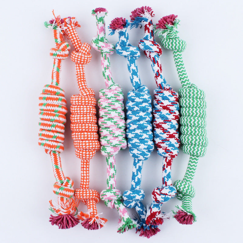 Durable Cotton Rope Dog Chew Toy - Knot Design for All Breeds