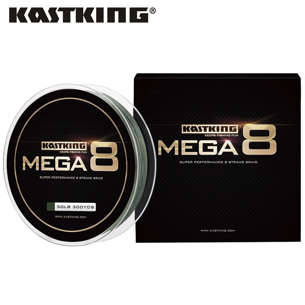 KastKing Mega8 Strong 137M 274M 457M 8 Strand Weaves PE Braided Fishing Line Multifilament 10LB 15LB 20LB 25LB 30LB 40LB 80LB - Korvel