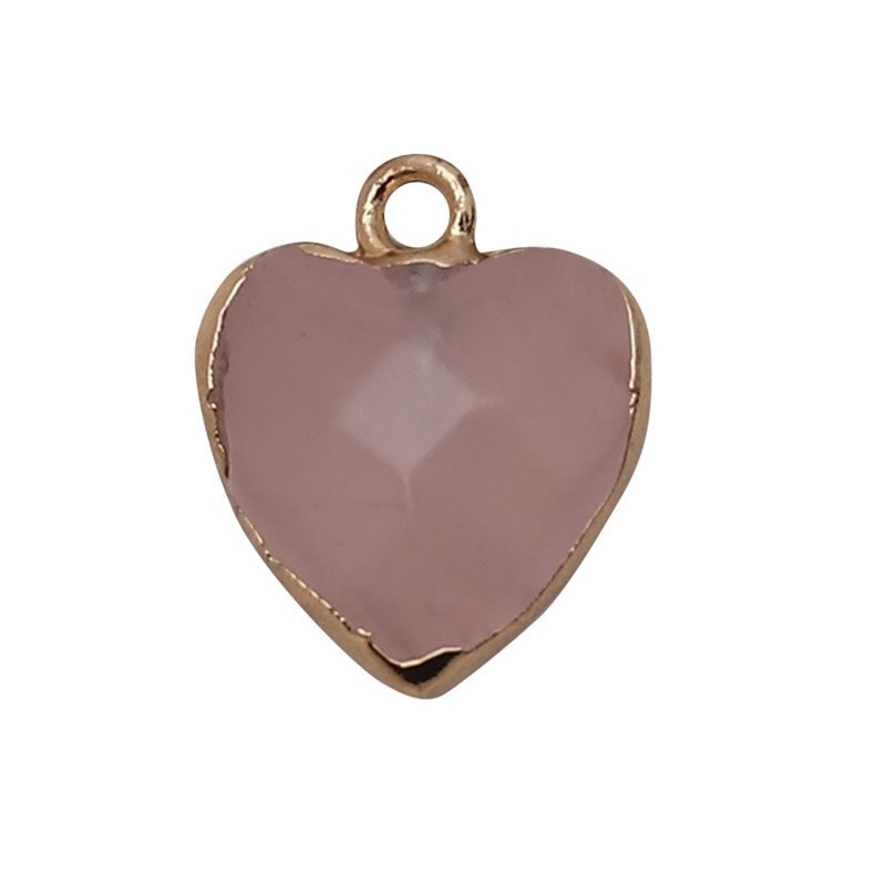 Women Jewelry  12.5mm Small Lovely Heart Pendant Labradorit Aventurine Opal Rose Crystal Quartz Stone Pendant DIY for Necklace - Korvel