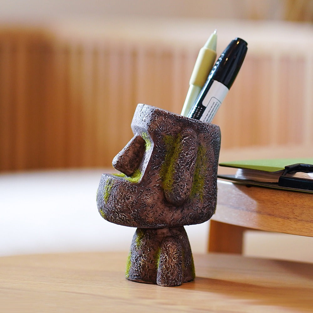 3D Resurrection Island Stone Statue Pen Holder Bathroom Storage Decoration Resin - Korvel
